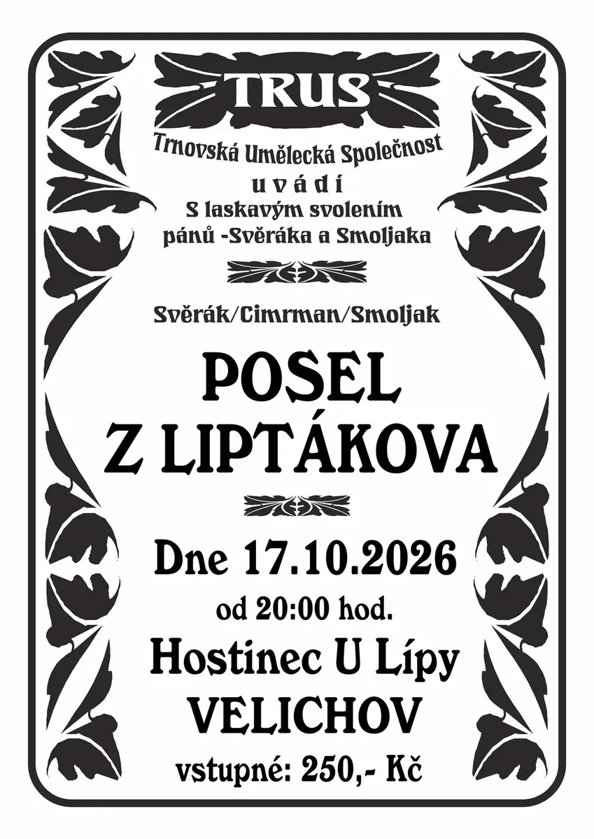 The Messenger from Liptakov - TRUS — U Lípy Pub, Velichov