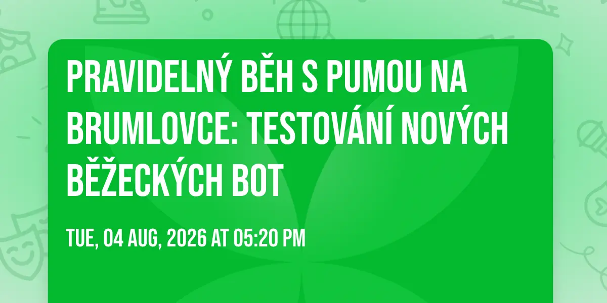 Pravidelný běh s Pumou na Brumlovce: testování nových běžeckých bot — Fine Grill Bistro & Catering, Praha