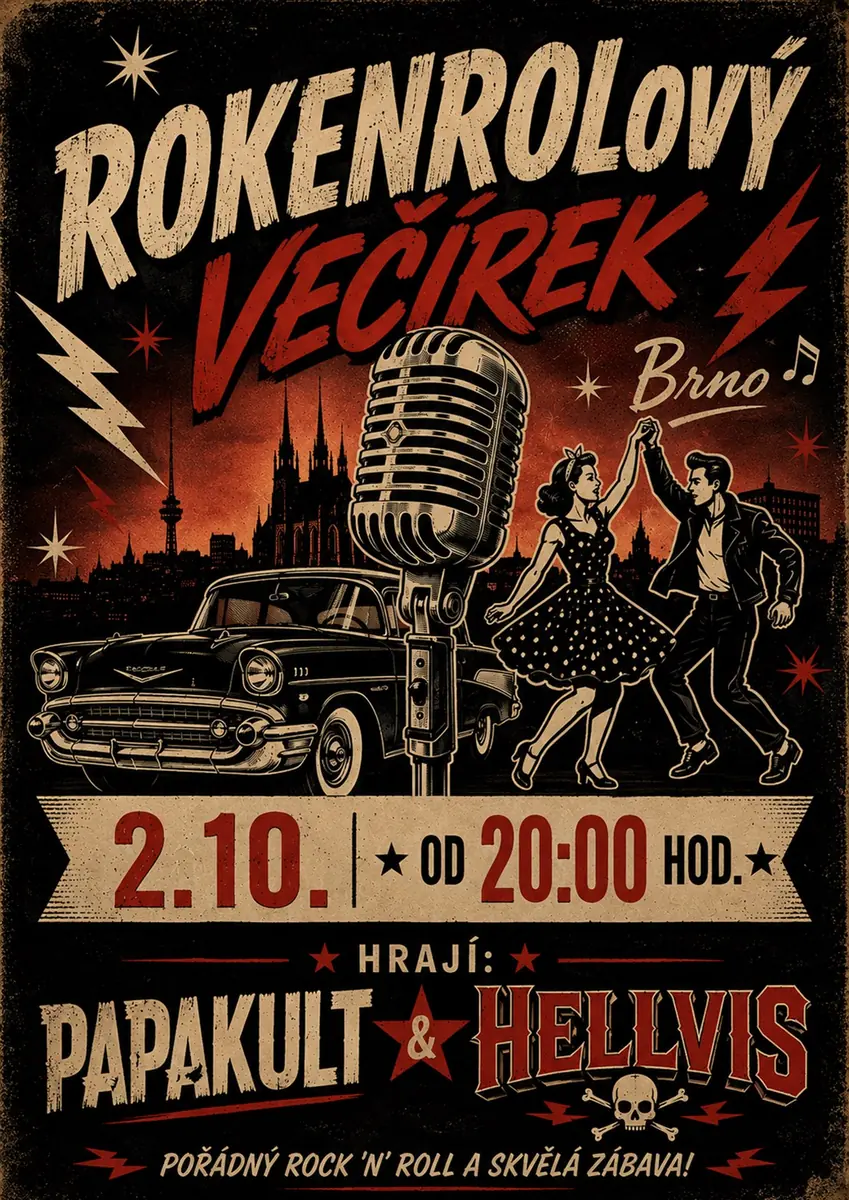 HELLVIS & PAPAKULT — m13 rock hell, Brno