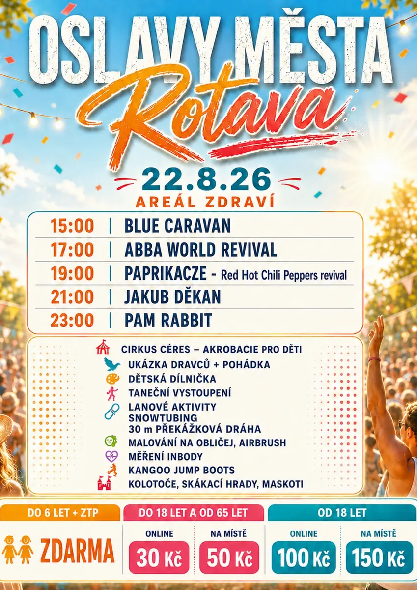 Oslavy města Rotava 2026 — Areál zdraví, Rotava