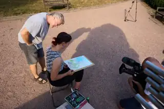 Drawing and Painting with Pencil and Brush Among the Trees