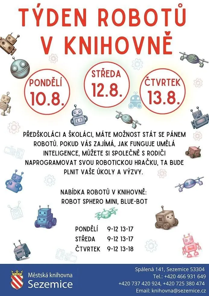 Týden robotů v knihovně — Turistické informační centrum Pardubice, Pardubice