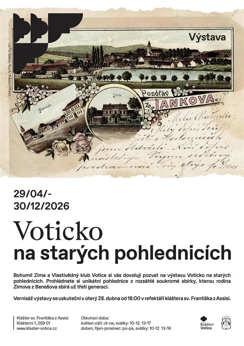 Exhibition: Votice in Old Postcards — Votice Monastery, Votice