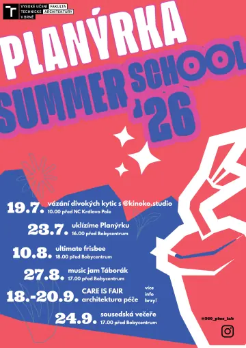 Planýrka Summer School propojí komunitní program s intenzivním studentským workshopem — 45 000 l: Objem pro angažovanou architekturu, Brno