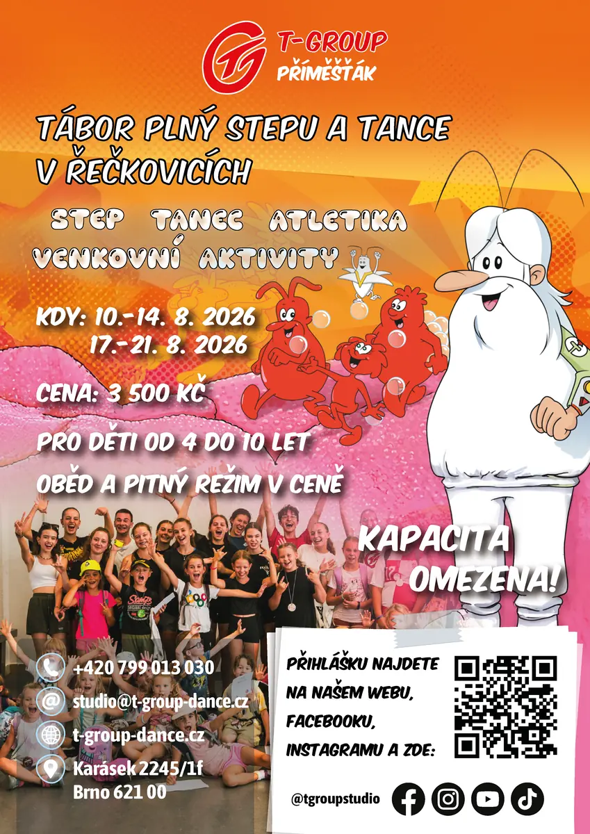 T-Group Sommercamp 2026! — T-Group Dance Studio, Karásek 2245/1f Brno Řečkovice, Brünn