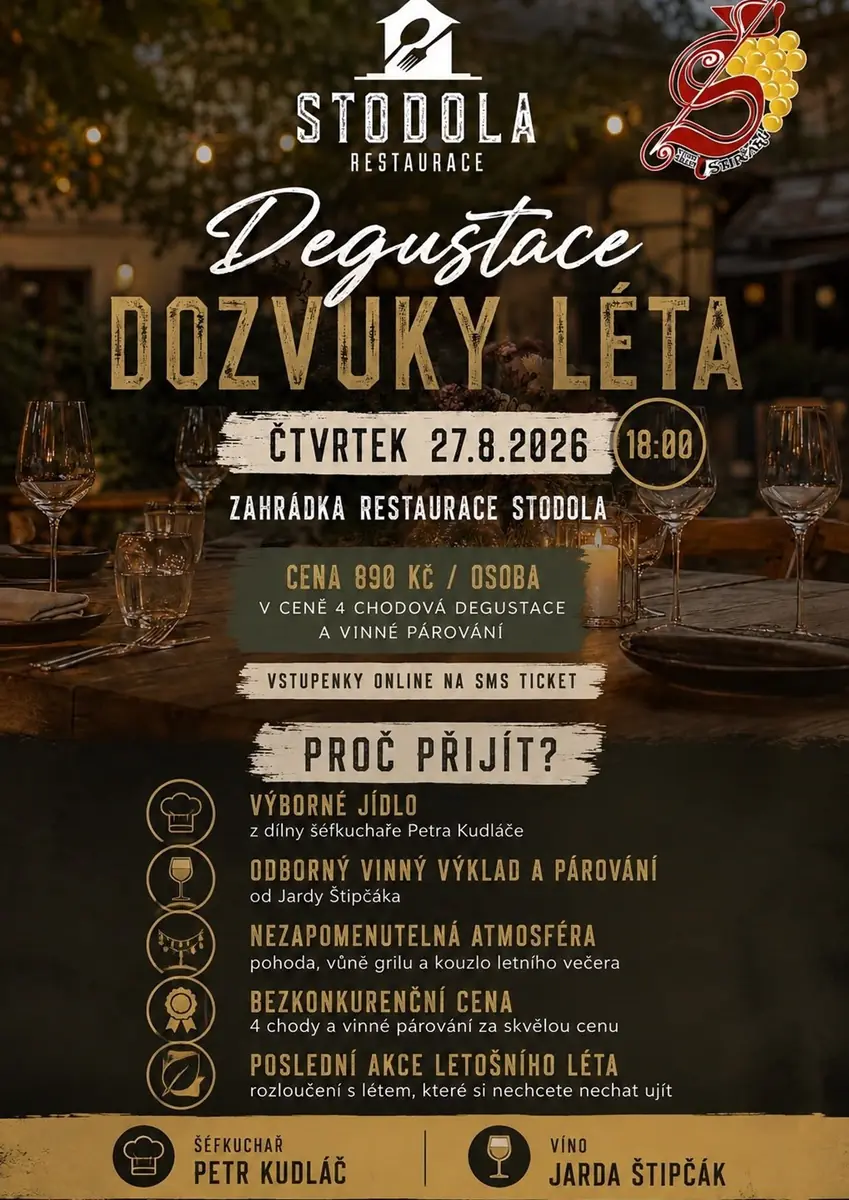 Дегустация: Отголоски лета с винным сочетанием — Restaurace Stodola, Оломоуц