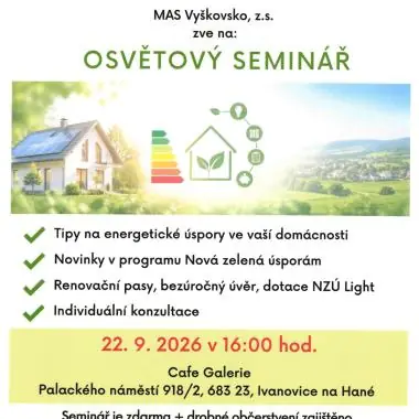 Освітній семінар - поради щодо економії енергії — Літнє кіно, Ivanovice na Hané