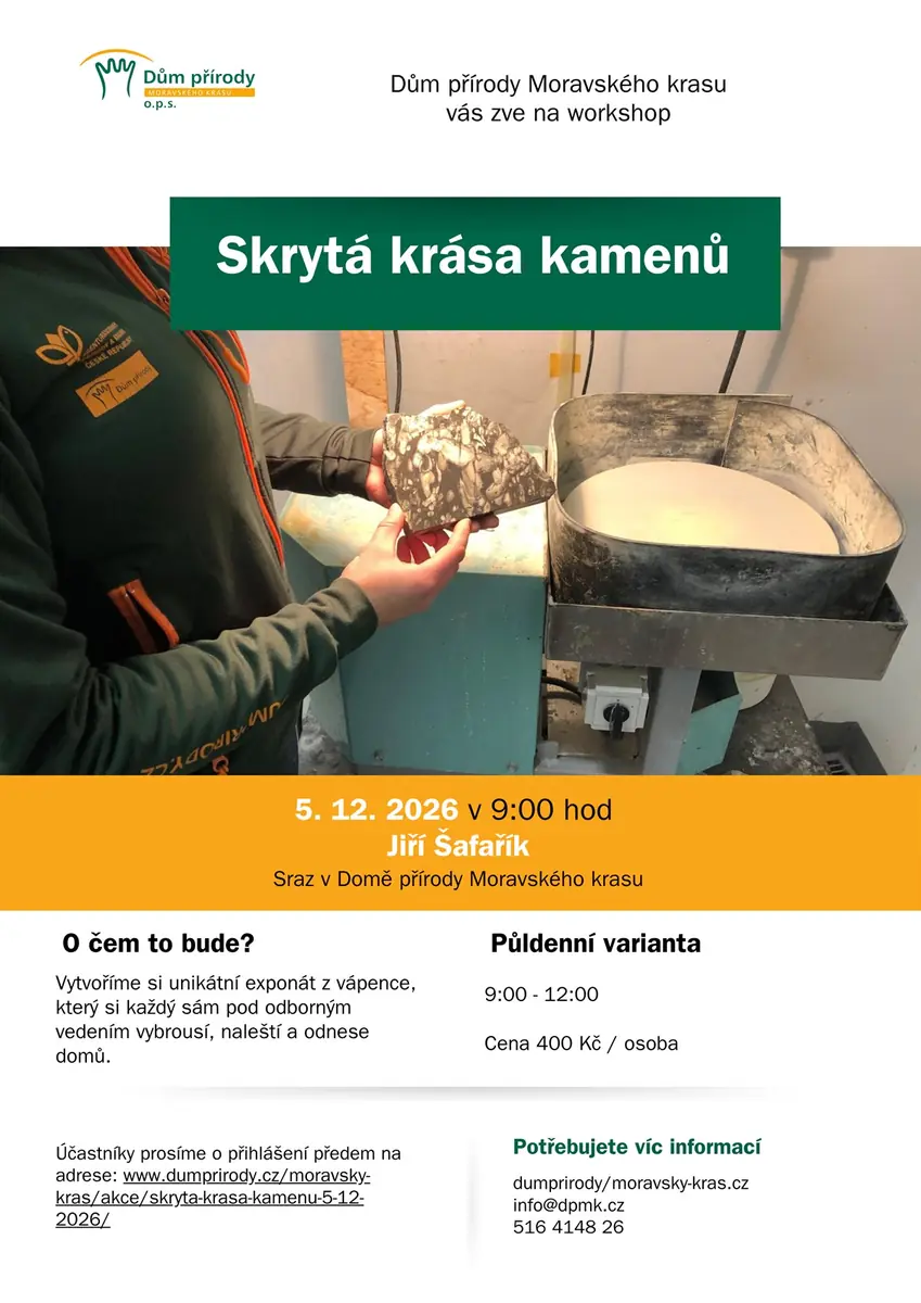 Skrytá krása kamenů prosinec — Dům přírody Moravského krasu, Blansko