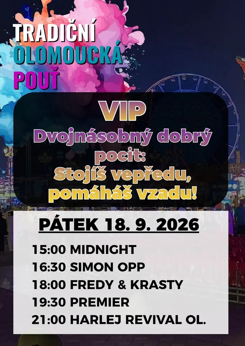 Traditioneller Olomoucer Jahrmarkt - VIP-Ticket 18.9.2026 — Tržnice, Olmütz