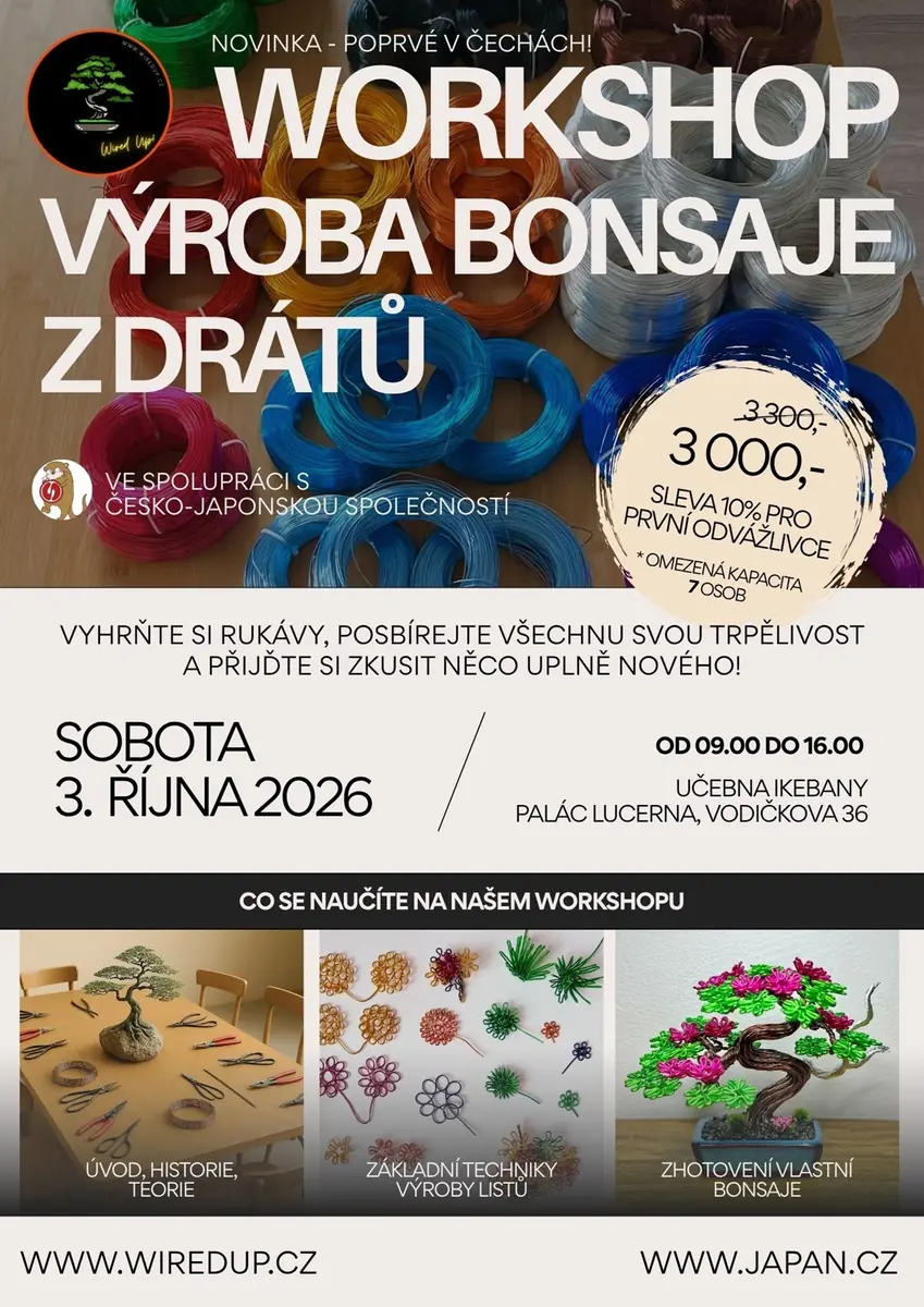 Workshop: Herstellung von Drahtbonsai — Palác Lucerna, Prag