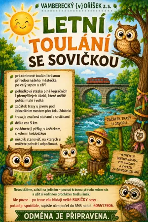 Sommerliche Wanderung mit dem Käuzchen — Městský klub Sokolovna, Vamberk
