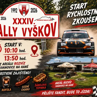 RALLY - start rychlostních zkoušek — Letní kino, Ivanovice na Hané