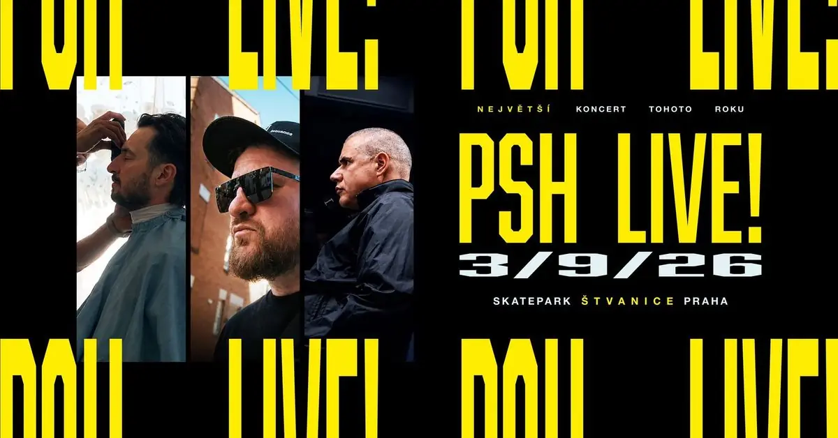 PSH live! - Mystic skatepark Štvanice - Praha - 3. 9. 2026 — Mystic Skatepark Štvanice, Прага
