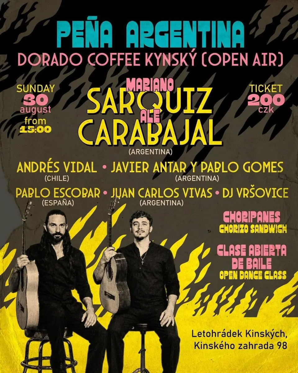 LA PEÑA ARGENTINA: Фольклор, танець і чоріпан — Dorado Coffee (located in the Kinsky Gardens on the right side of the Musaion building), Прага