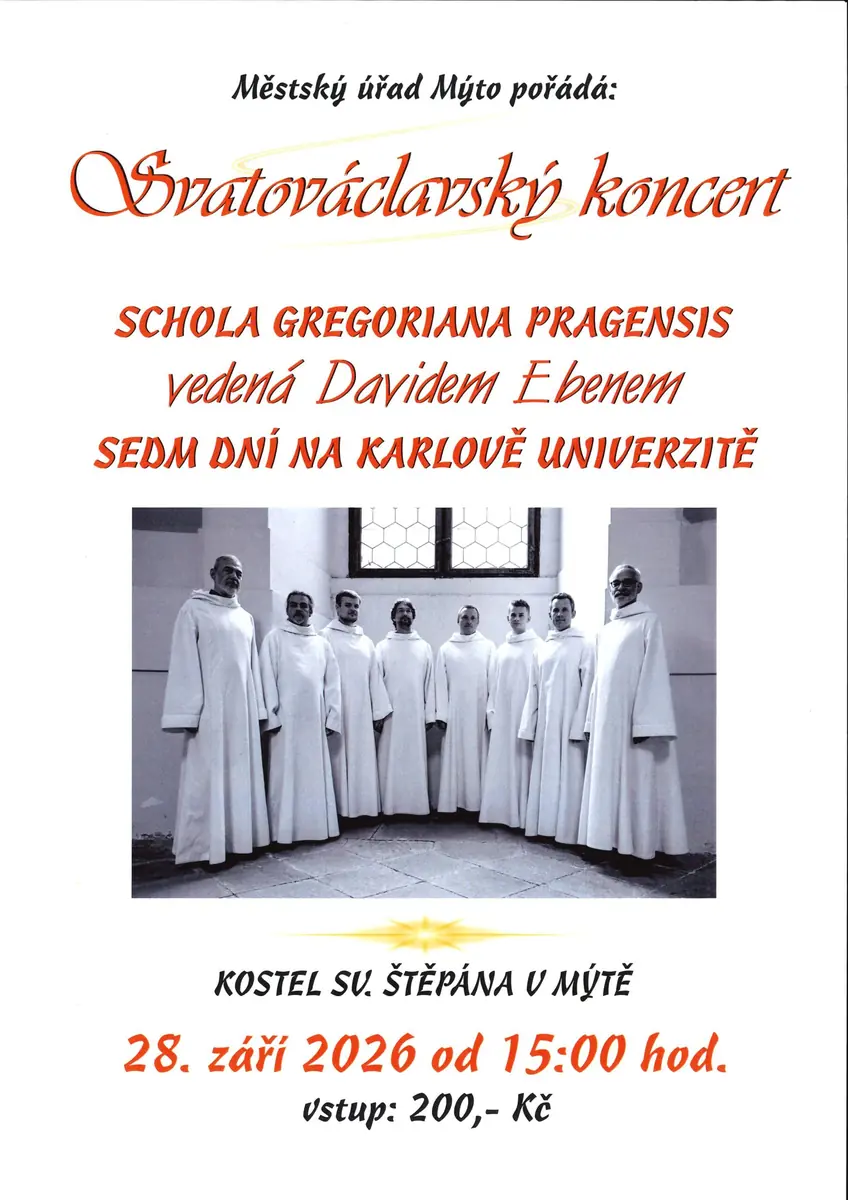 Концерт святого Вацлава 2026 - Schola Gregoriana Pragensis — Rokycany