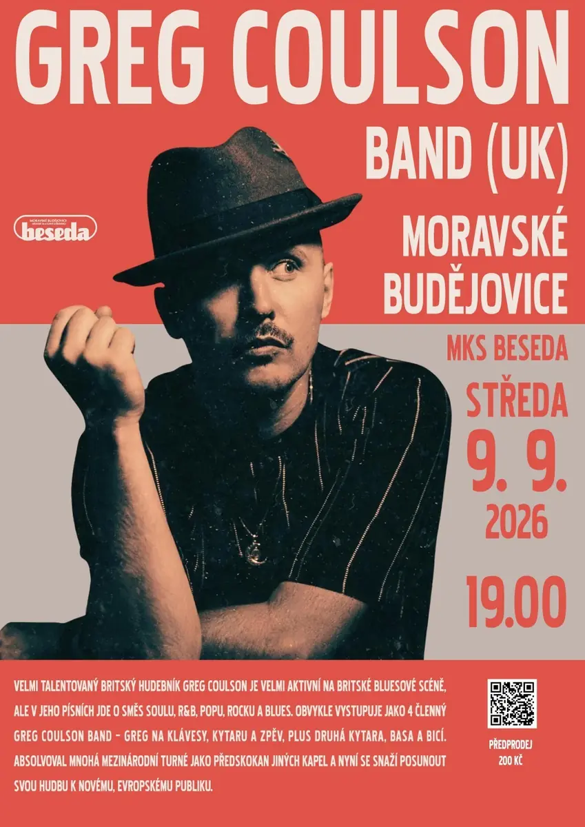 Greg Coulson Band (UK) — MKS Beseda, velký sál, Moravské Budějovice
