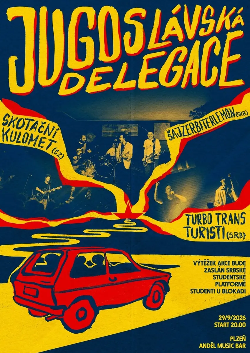 Jugoslawische Delegation - zur Unterstützung von Studentenprotesten — Anděl Music Bar, Pilsen