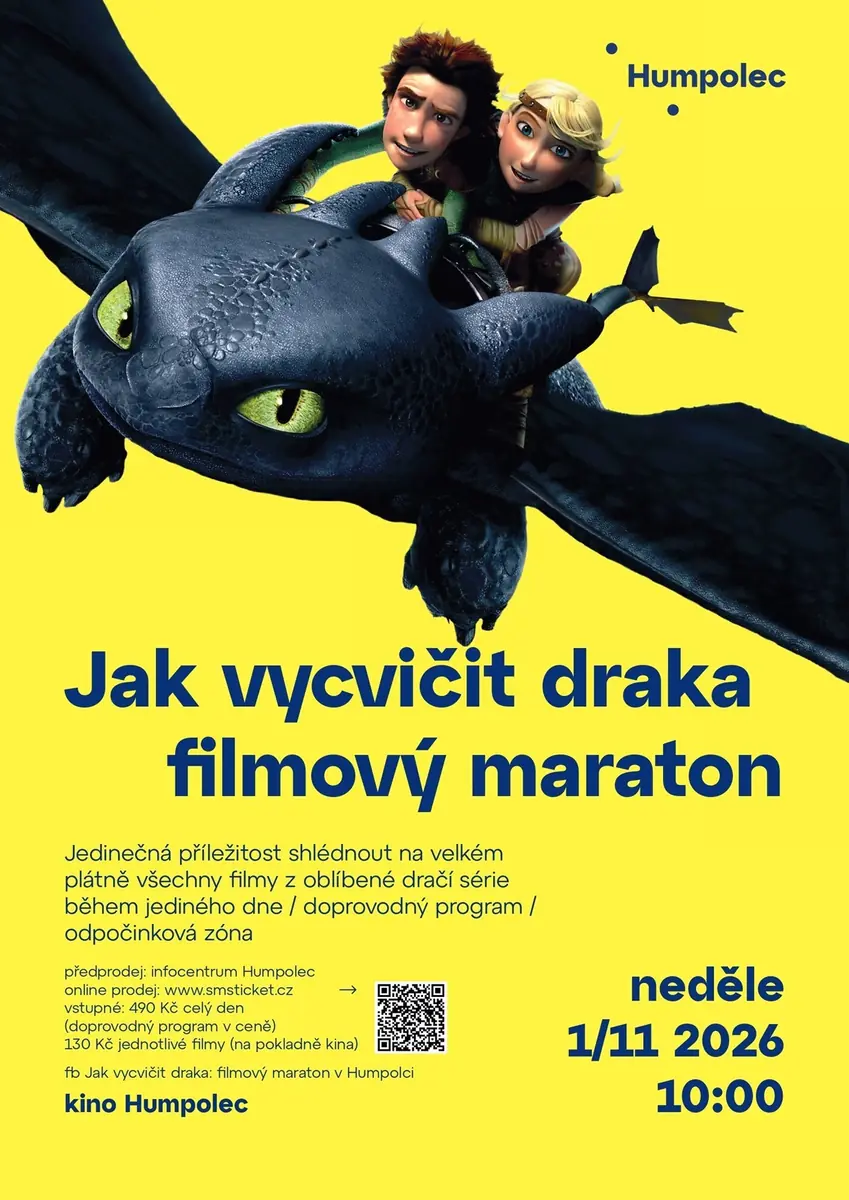 FILMOVÝ MARATON - Jak vycvičit draka — Kino, Humpolec