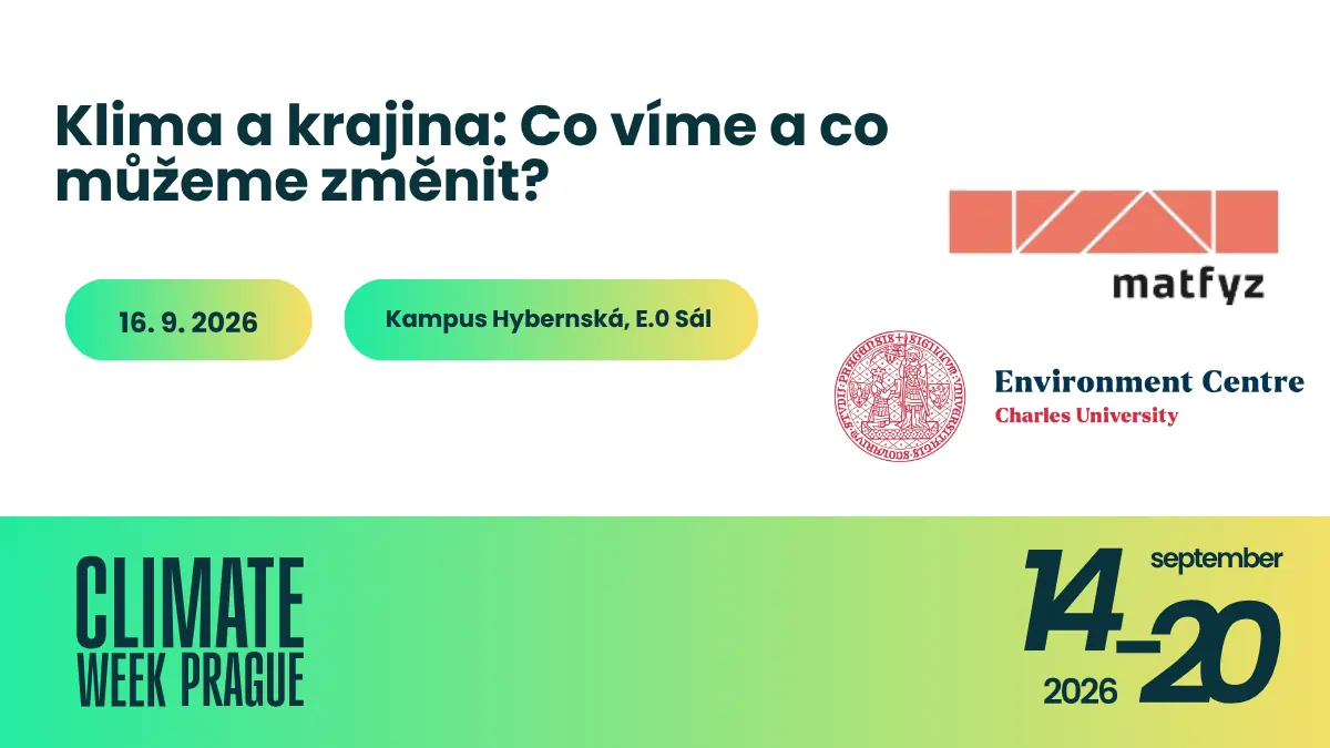Klima a krajina: Co víme a co můžeme změnit? — Kampus Hybernská, Praha