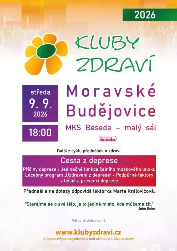 Klub zdraví — MKS Beseda, velký sál, Moravské Budějovice