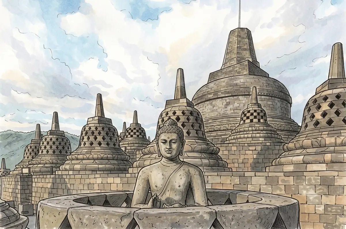 Buddhistická architektura: Stúpy, kláštery a pagody — Národní muzeum, Praha