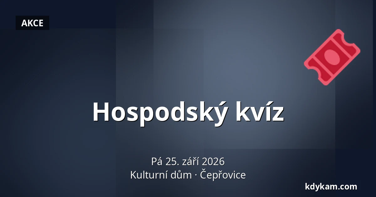 Hospodský kvíz — Kulturní dům, Čepřovice