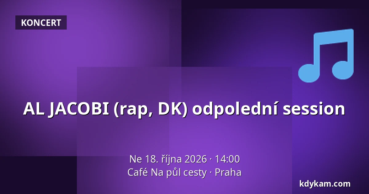 AL JACOBI (rap, DK) odpolední session — Café Na půl cesty, Praha