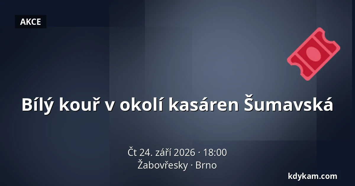 Bílý kouř v okolí kasáren Šumavská — Žabovřesky, Brno