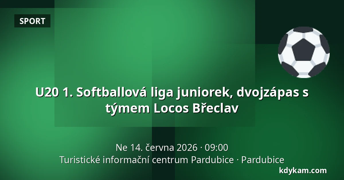 U20 1. Softballová liga juniorek, dvojzápas s týmem Locos Břeclav — Turistické informační centrum Pardubice, Pardubice