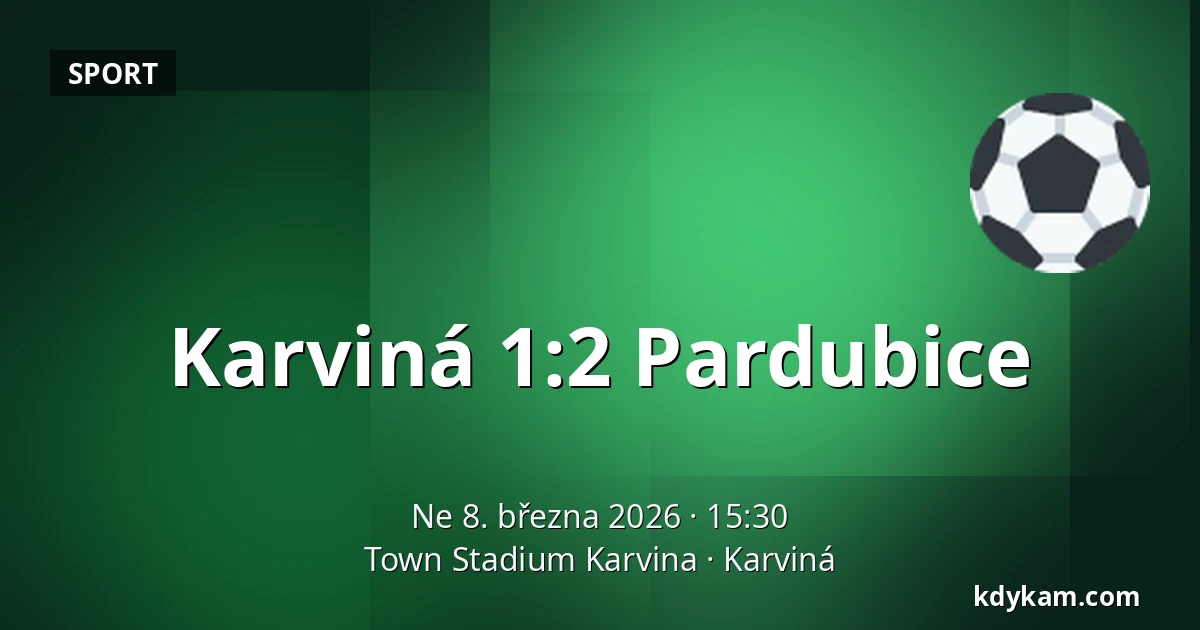 Karviná – Pardubice — Town Stadium Karvina, Karviná