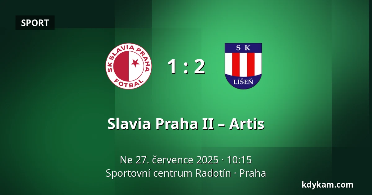 Slavia Praha II – Artis — Sportovní centrum Radotín, Praha