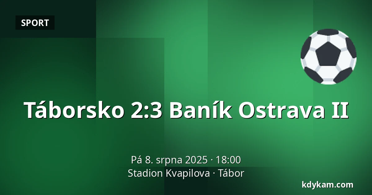 Táborsko – Baník Ostrava II — Stadion Kvapilova, Tábor