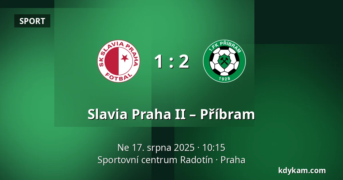 Slavia Praha II – Příbram — Sportovní centrum Radotín, Praha