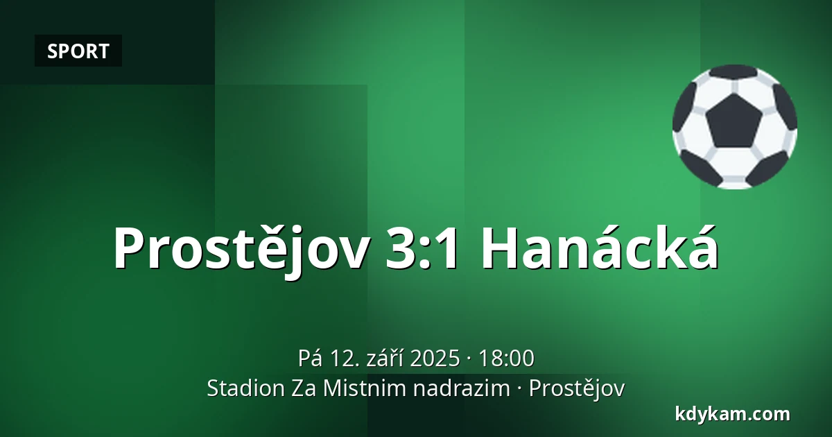Prostějov – Hanácká — Stadion Za Mistnim nadrazim, Prostějov