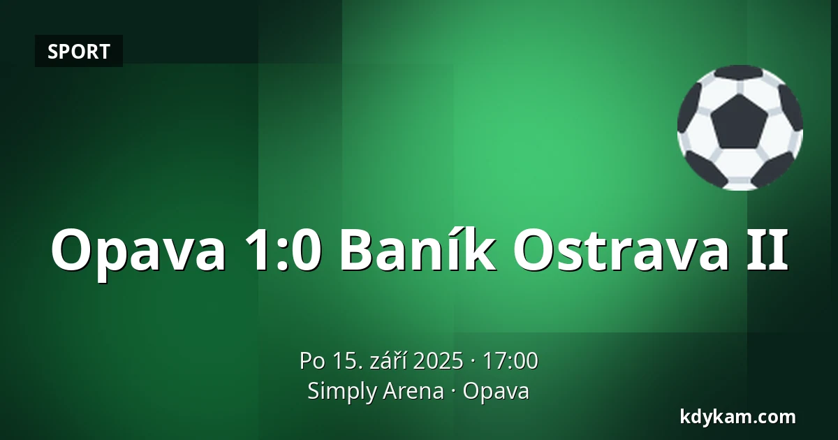 Opava – Baník Ostrava II — Simply Arena, Opava