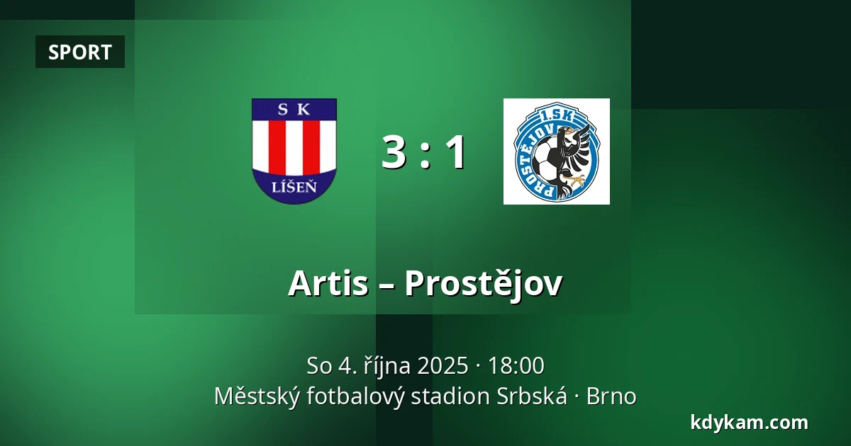 Artis – Prostějov — Městský fotbalový stadion Srbská, Brno