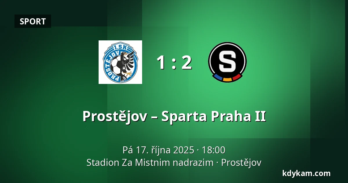 Prostějov – Sparta Praha II — Stadion Za Mistnim nadrazim, Prostějov