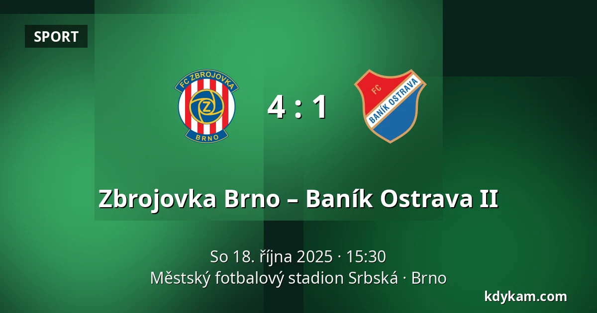 Zbrojovka Brno – Baník Ostrava II — Městský fotbalový stadion Srbská, Brno