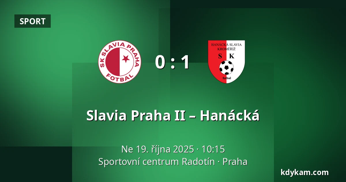 Slavia Praha II – Hanácká — Sportovní centrum Radotín, Praha