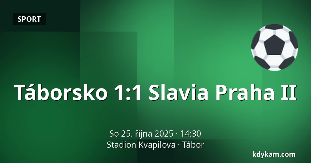 Táborsko – Slavia Praha II — Stadion Kvapilova, Tábor