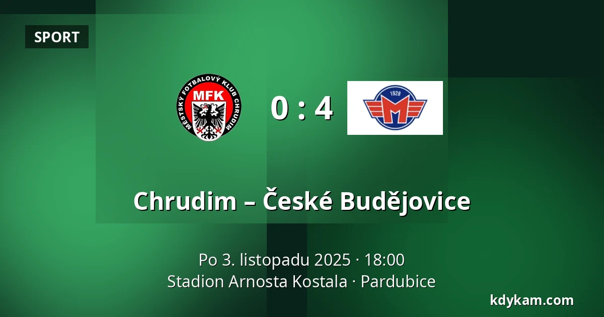 Chrudim – České Budějovice — Stadion Arnosta Kostala, Pardubice