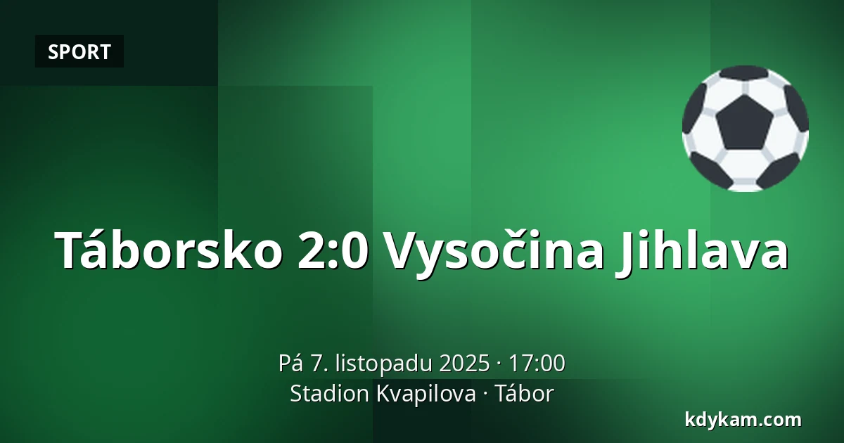 Táborsko – Vysočina Jihlava — Stadion Kvapilova, Tábor