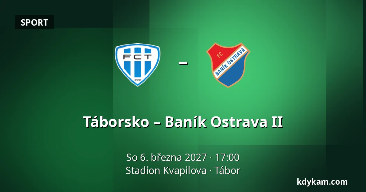 Táborsko – Baník Ostrava II — Stadion Kvapilova, Tábor