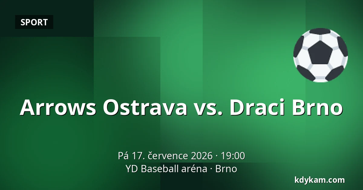 Arrows Ostrava vs. Draci Brno — YD Baseball aréna, Brno