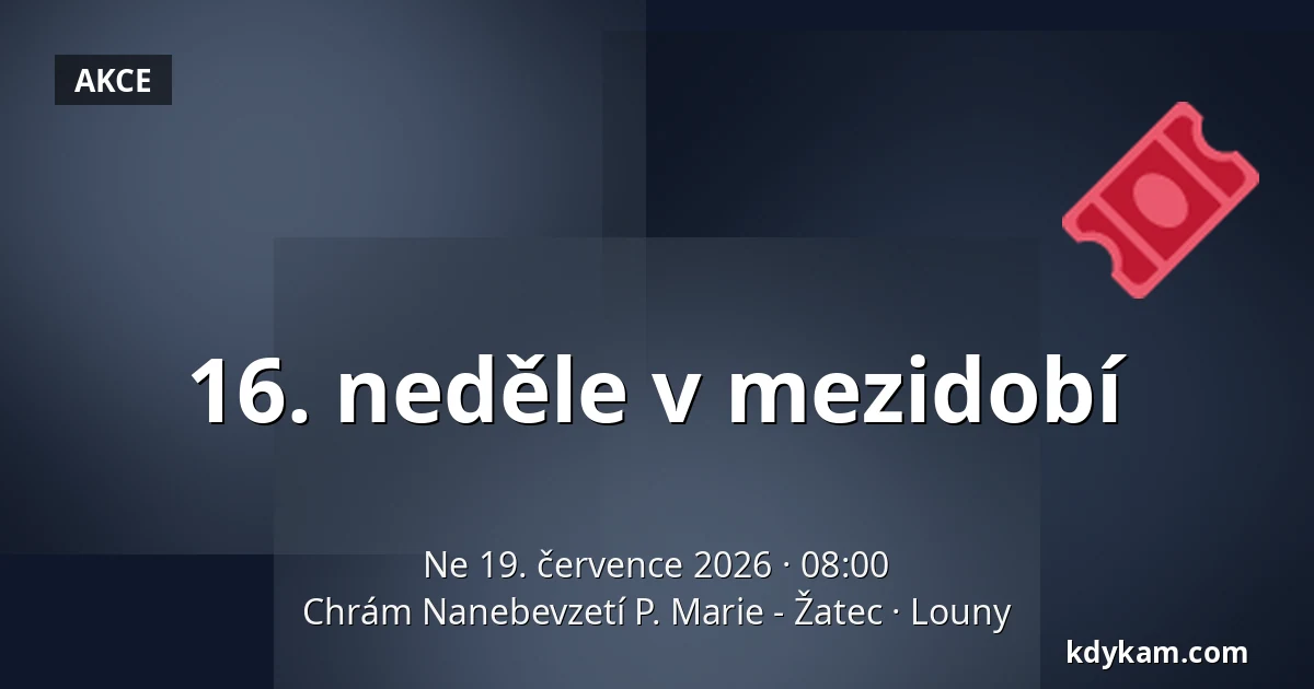 16. neděle v mezidobí — Chrám Nanebevzetí P. Marie - Žatec, Louny