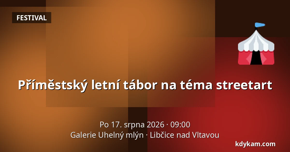 Příměstský letní tábor na téma streetart — Galerie Uhelný mlýn, Libčice nad Vltavou