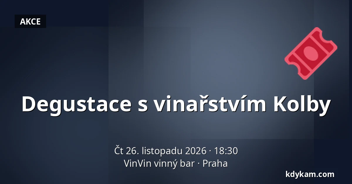 Degustace s vinařstvím Kolby — VinVin vinný bar, Praha