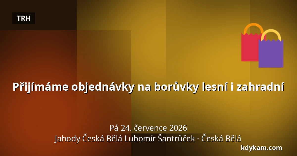 Přijímáme objednávky na borůvky lesní i zahradní — Jahody Česká Bělá Lubomír Šantrůček, Česká Bělá