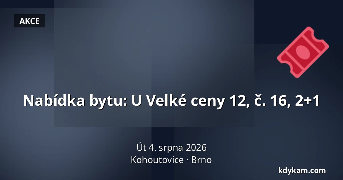 Nabídka bytu: U Velké ceny 12,  č. 16, 2+1 — Kohoutovice, Brno