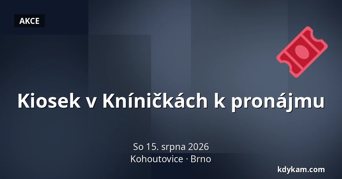 Kiosek v Kníničkách k pronájmu — Kohoutovice, Brno